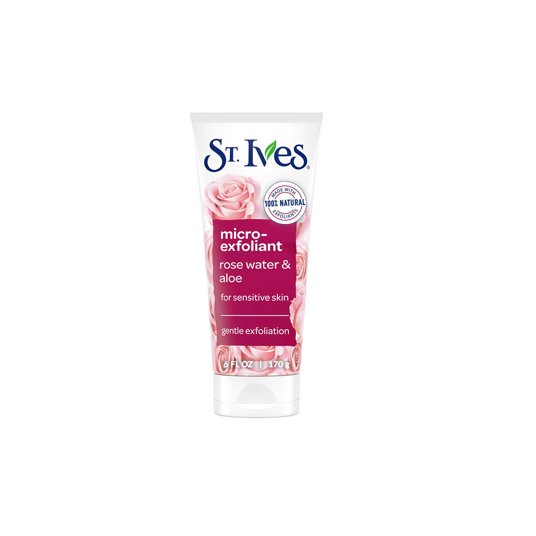 Rose & Aloe Face Scrub, Facial Micro-Exfoliant for Sensitive Skin