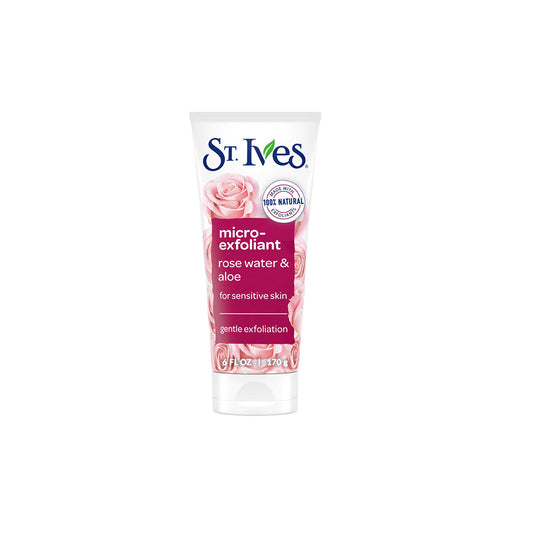 Rose & Aloe Face Scrub, Facial Micro-Exfoliant for Sensitive Skin