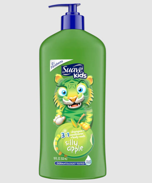Suave Kids 3In1 Shmp+Cond+Body Wash Silly Apple Pump